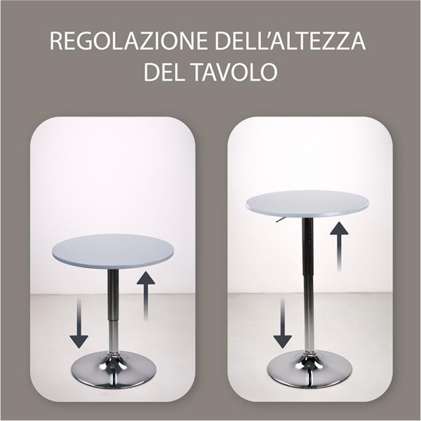 Tavolo bar alto tondo grigio - Leon