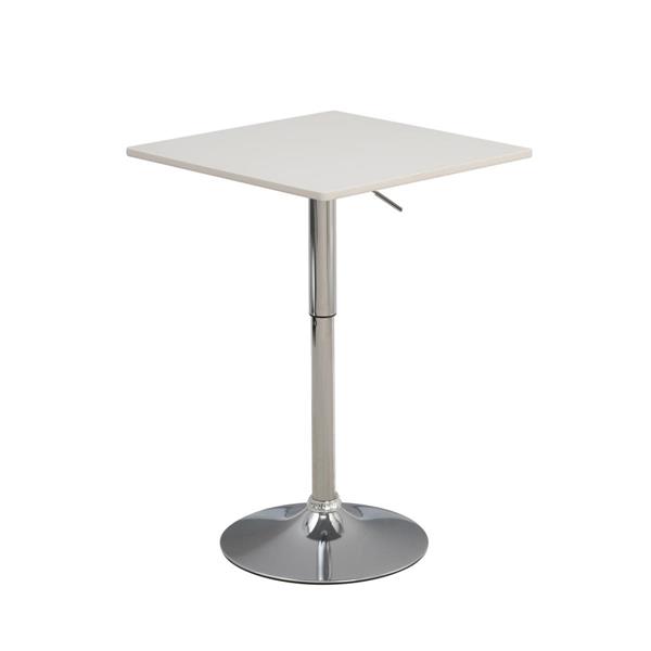Tavolino alto da bar quadrato regolabile in altezza bianco - Lima