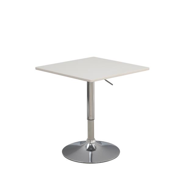 Tavolino alto da bar quadrato regolabile in altezza bianco - Lima