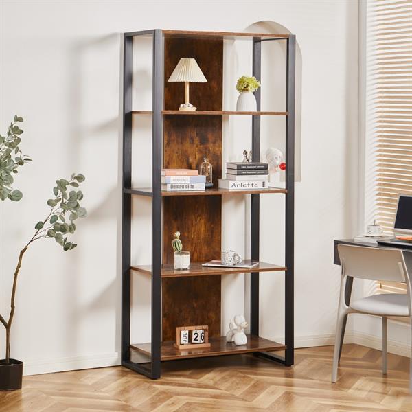 Libreria industrial 5 ripiani con struttura in metallo
