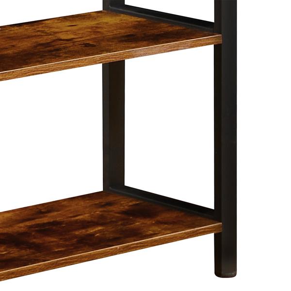Libreria industrial con 6 ripiani in legno e metallo