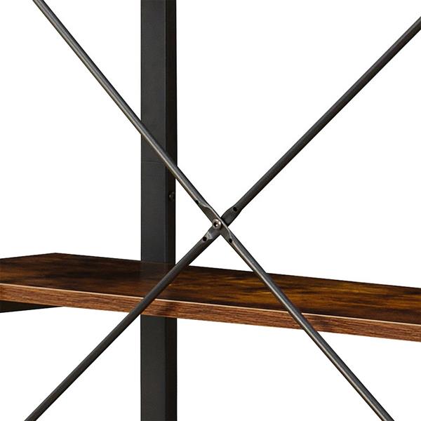Libreria moderna con 5 ripiani in legno e metallo