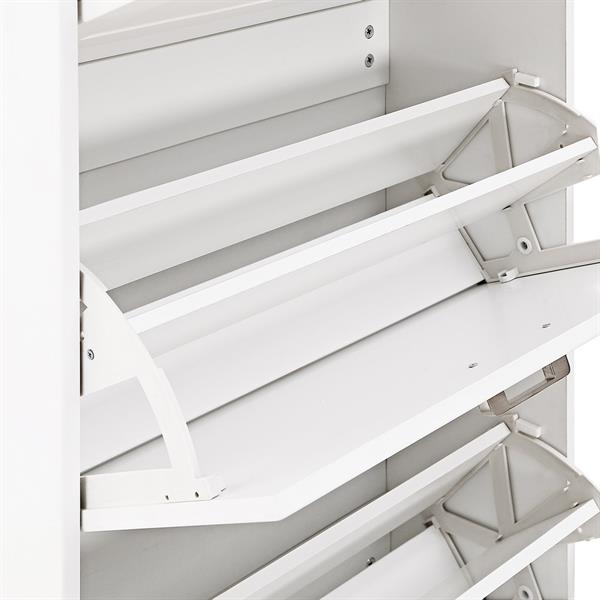 Scarpiera salvaspazio bianca verticale con 4 ante 63x150x24 cm - Ginevra
