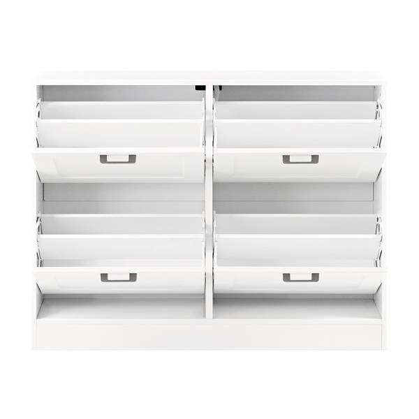 Scarpiera 4 ante in legno bianco 105x82x24 cm - Ginevra