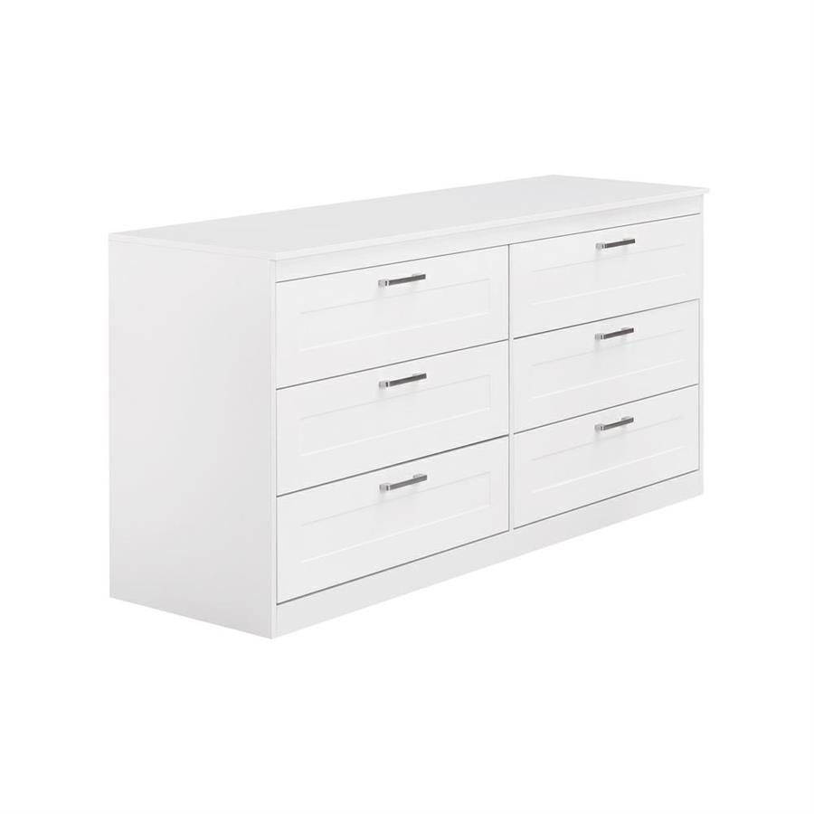 Cassettiera moderna bianca con 6 cassetti 161x81x50 cm - Ginevra