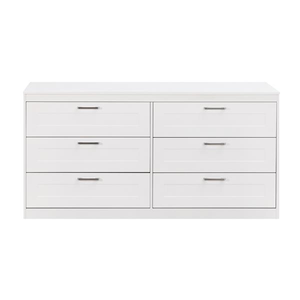 Cassettiera moderna bianca con 6 cassetti 161x81x50 cm - Ginevra