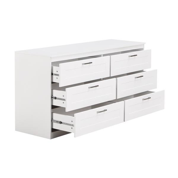 Cassettiera moderna bianca con 6 cassetti 161x81x50 cm - Ginevra