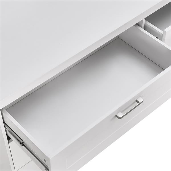 Cassettiera moderna bianca con 6 cassetti 161x81x50 cm - Ginevra