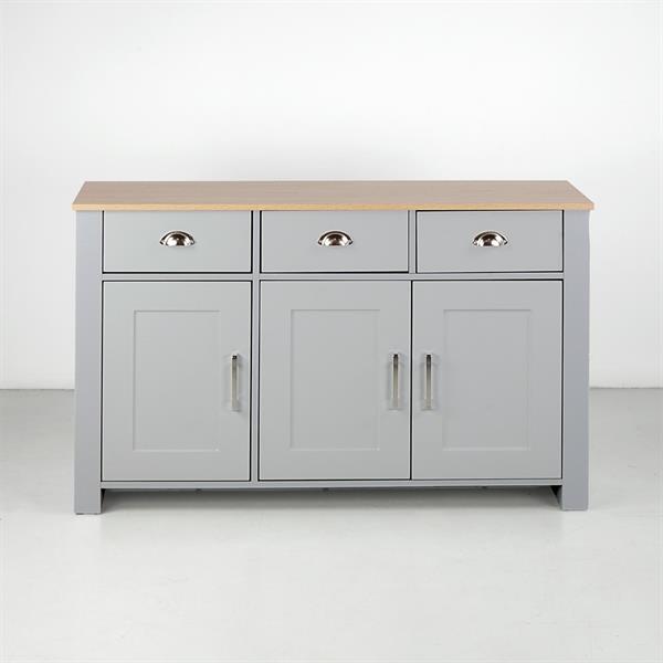 Credenza grigia con 3 cassetti e 3 ante 120x70x40 cm - Ginevra