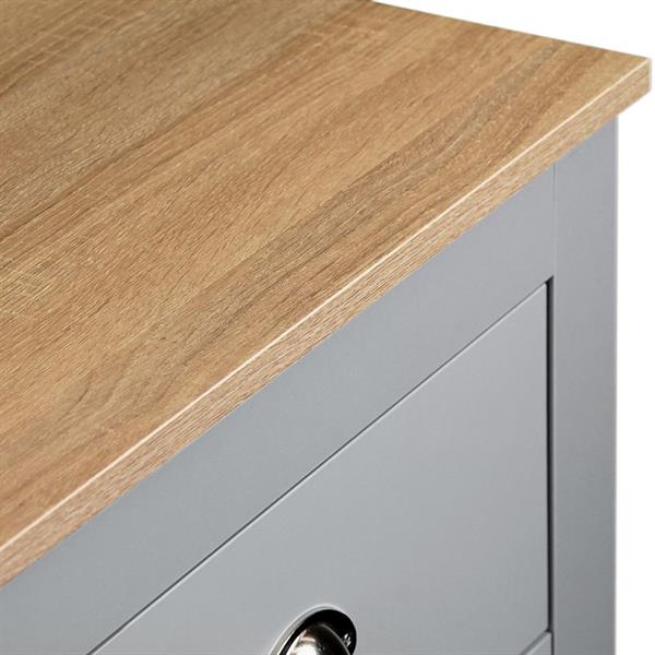 Cassettiera grigia con 4 cassetti con top in legno 100x70x40 cm - Ginevra