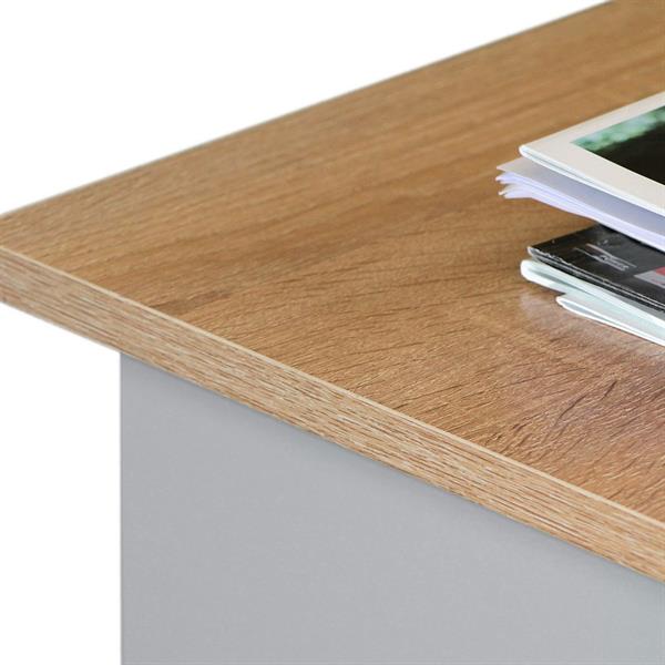 Cassettiera grigia con 4 cassetti con top in legno 100x70x40 cm - Ginevra