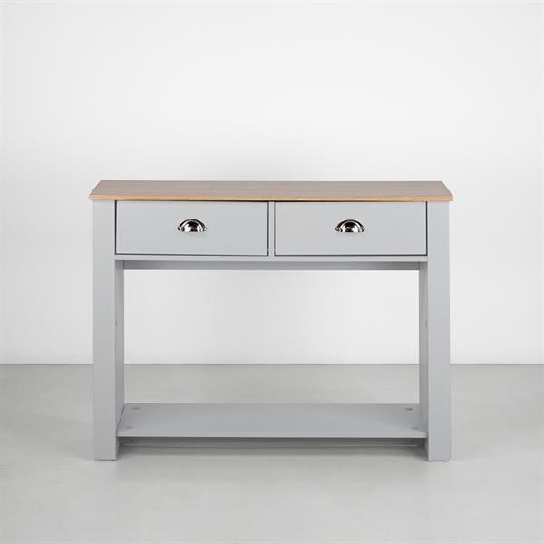 Tavolo consolle da ingresso grigio con top in legno - Ginevra