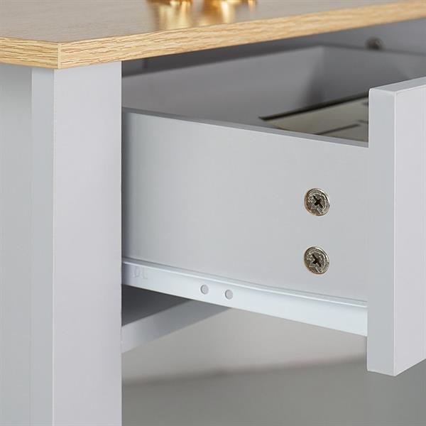Tavolo consolle da ingresso grigio con top in legno - Ginevra