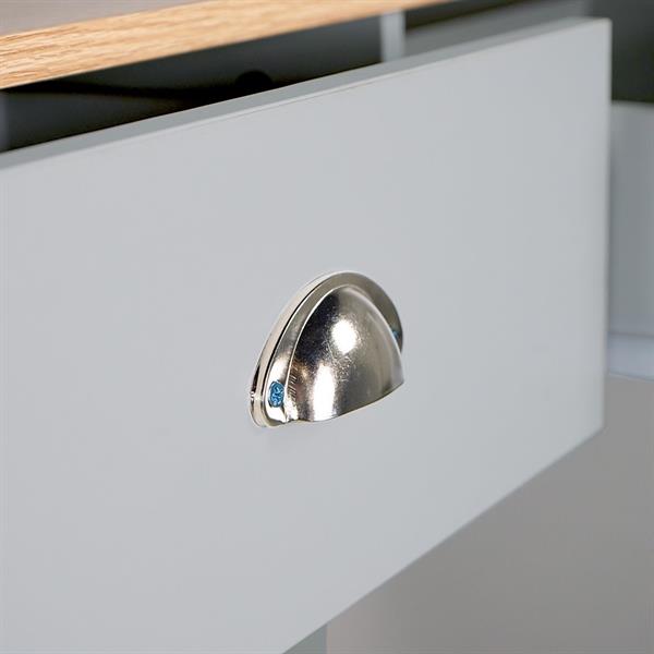 Tavolo consolle da ingresso grigio con top in legno - Ginevra