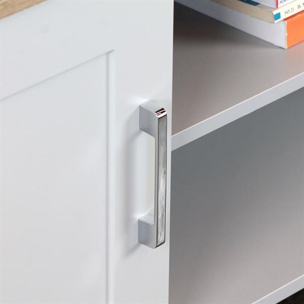 Mobile tv moderno grigio con top in legno - Ginevra