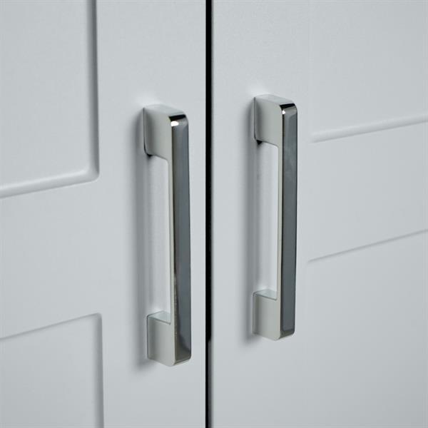 Armadio in legno grigio 2 ante e 1 cassetto 80x180x50 cm - Ginevra