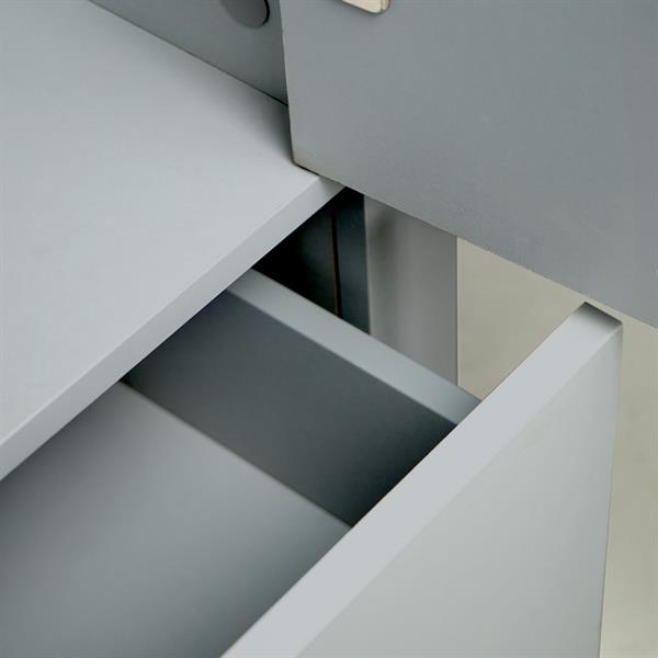Armadio in legno grigio 2 ante e 1 cassetto 80x180x50 cm - Ginevra