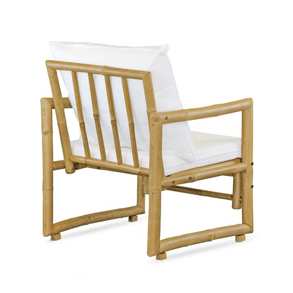 Set da giardino in Bamboo 4 posti con cuscini écru - Coco