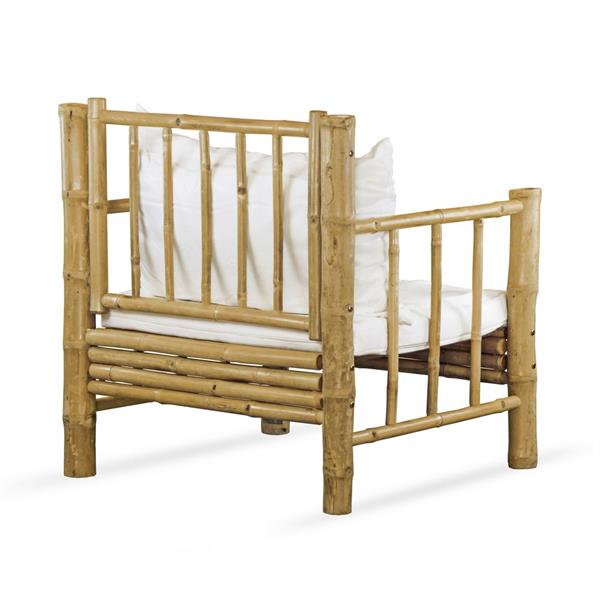 Salotto da giardino in Bamboo 4 posti con cuscini- Yasmin