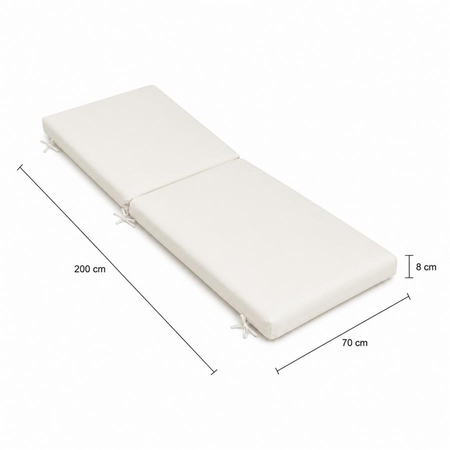 Cuscino per lettino da giardino sfoderabile ecrù 200x70x8 cm