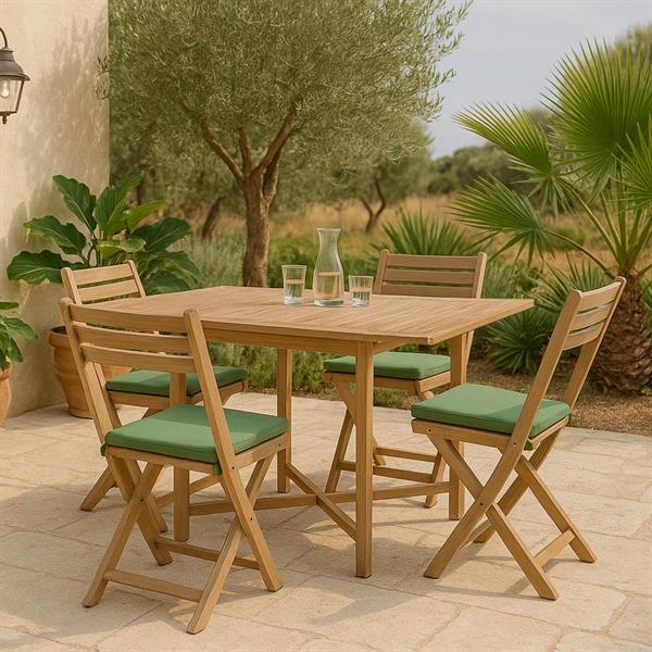Set tavolo e 4 sedie in legno 110x90 - Vittoria Lux