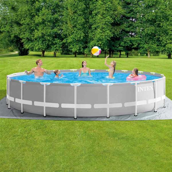 Piscina da giardino tonda 610x610x132 cm  con accessori inclusi