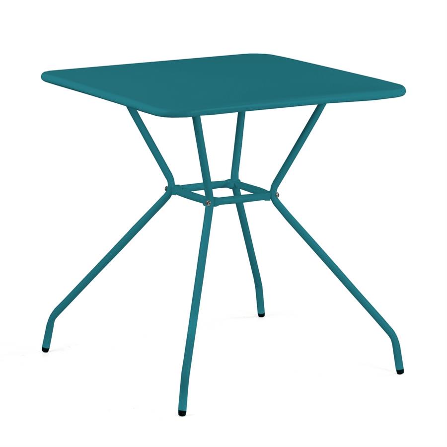 Tavolo da giardino in acciaio 70x70x73 cm, blu