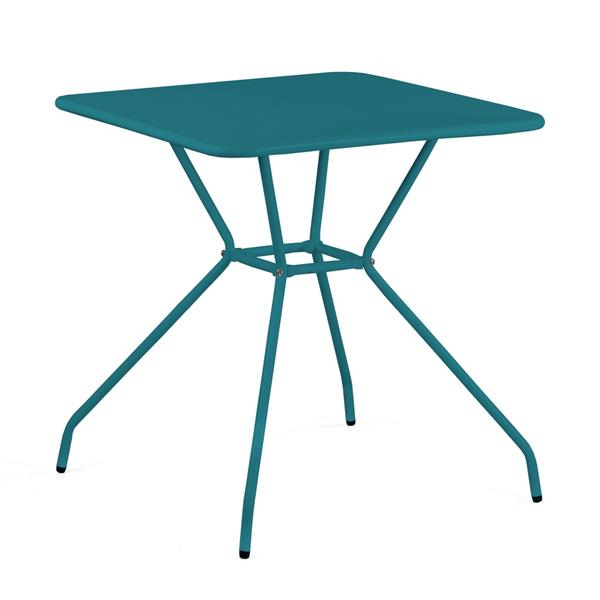 Tavolo da giardino in acciaio 70x70x73 cm, blu