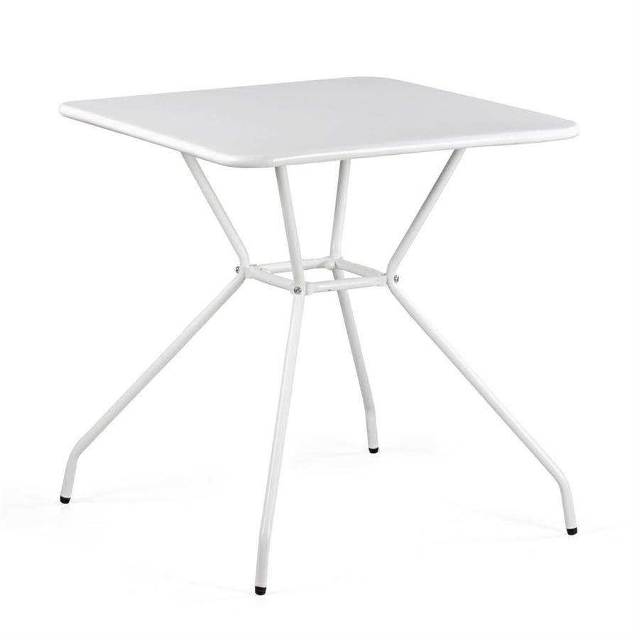 Tavolo quadrato 70x70 in acciaio da giardino, bianco