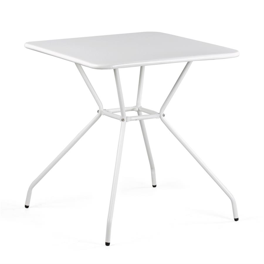 Tavolo quadrato 70x70 in acciaio da giardino, bianco
