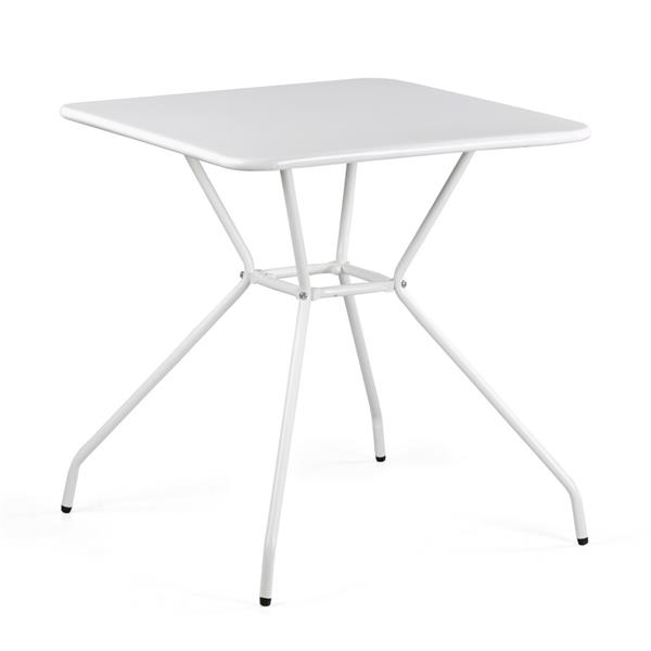 Tavolo quadrato 70x70 in acciaio da giardino, bianco