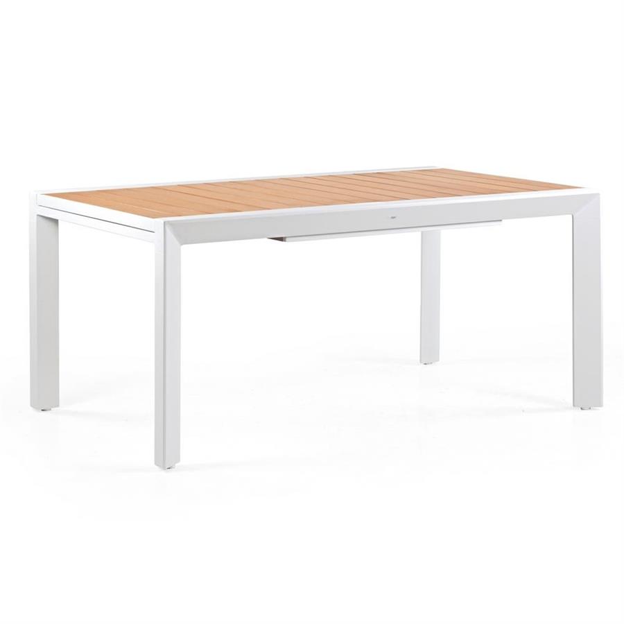 Tavolo allungabile in alluminio e legno 160-240x100x075- Olbia