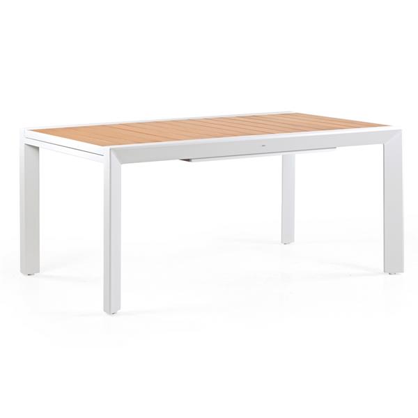 Tavolo allungabile in alluminio e legno 160-240x100x075- Olbia