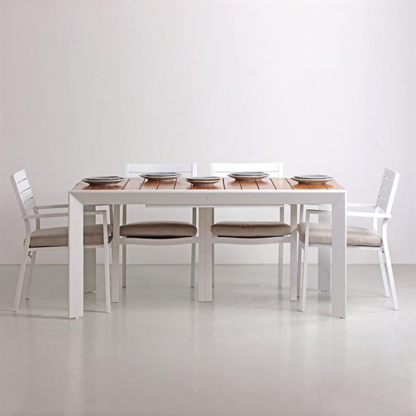 Tavolo allungabile in alluminio e legno 160-240x100x075- Olbia