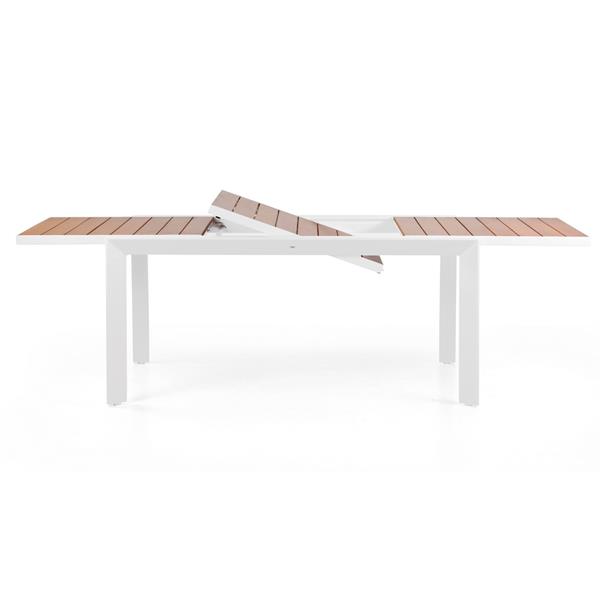 Tavolo allungabile in alluminio e legno 160-240x100x075- Olbia