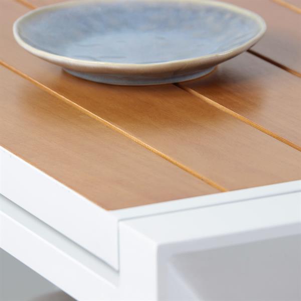 Tavolo allungabile in alluminio e legno 160-240x100x075- Olbia