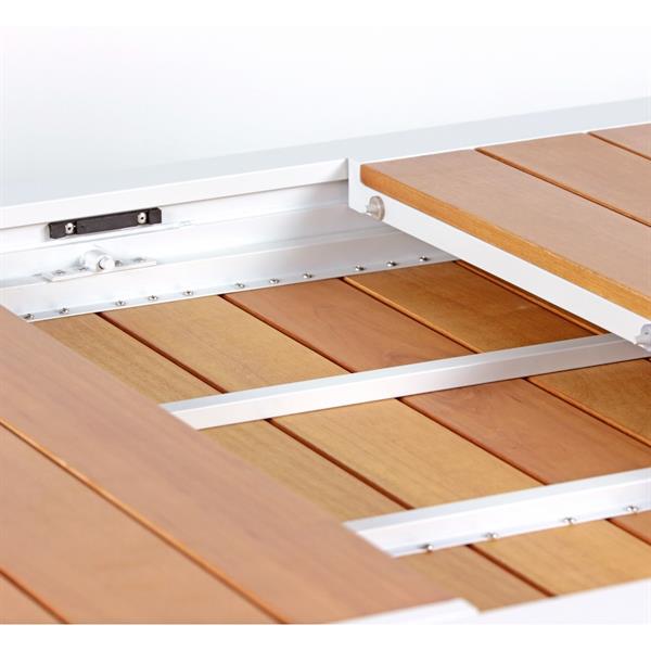 Tavolo allungabile in alluminio e legno 160-240x100x075- Olbia