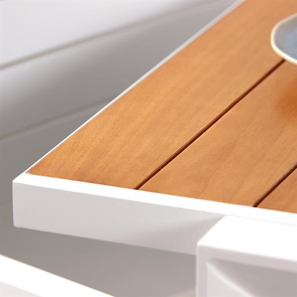 Tavolo allungabile in alluminio e legno 160-240x100x075- Olbia
