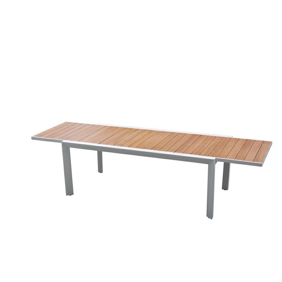Tavolo allungabile in alluminio e legno 200/300x100x075- Olbia