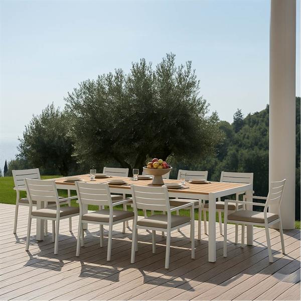 Tavolo allungabile in alluminio e legno 200-300x100x075- Olbia