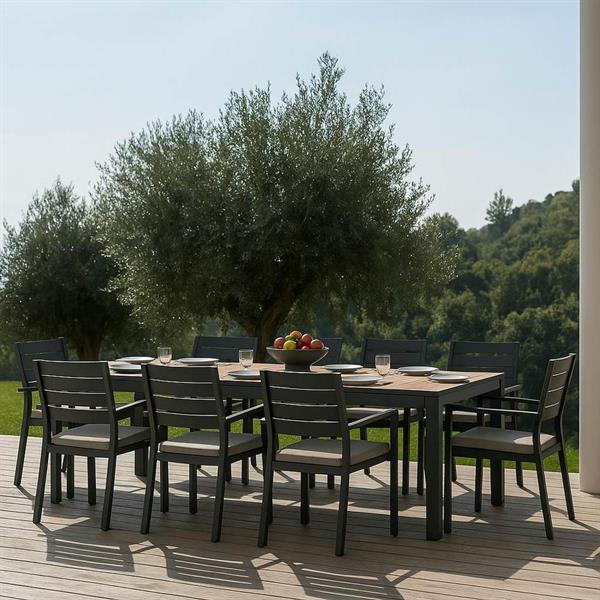 Tavolo da esterno 200-300x100x075 in alluminio grigio- Olbia