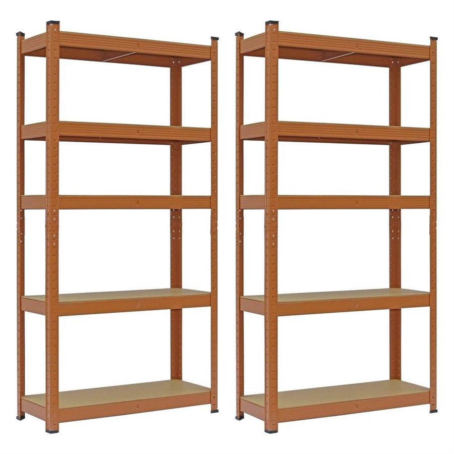 Scaffali metallici 150x75x30 cm mattone 5 ripiani