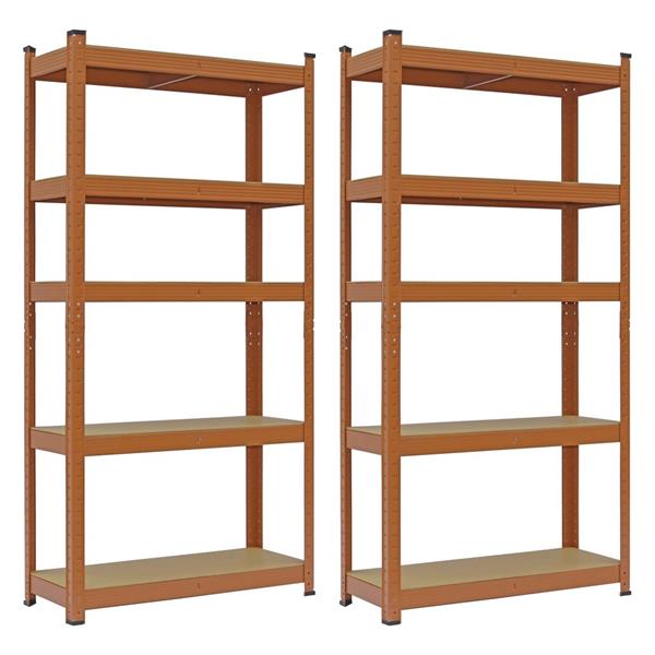 Scaffali metallici 150x75x30 cm mattone 5 ripiani