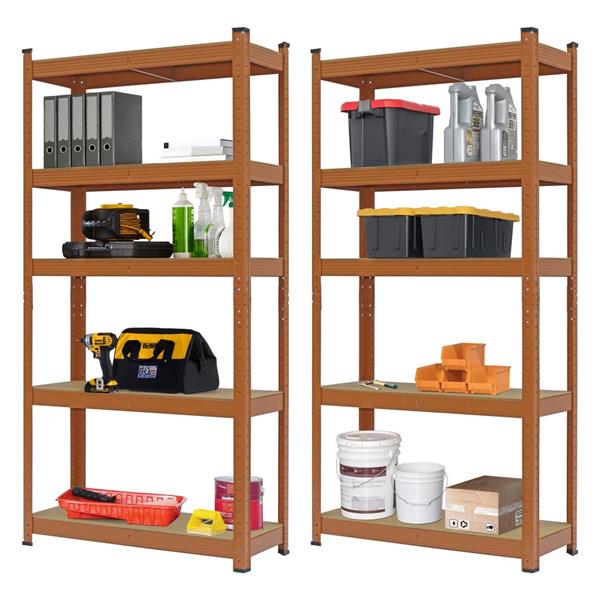 Scaffali metallici 150x75x30 cm mattone 5 ripiani