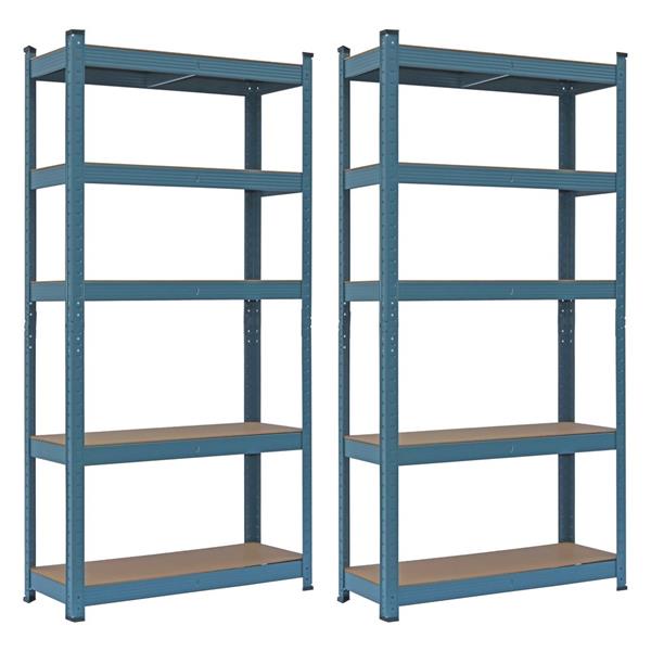 Set da 2 scaffali metallici 150x75x30 cm, cedro