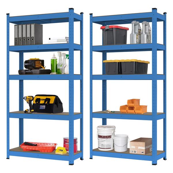 Set da 2 scaffali metallici 150x75x30 cm, cedro