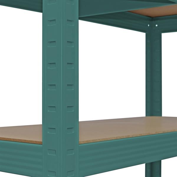 Coppia di scaffali metallici verdi  150x75x30 cm