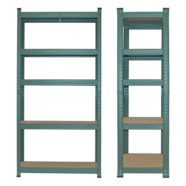 Coppia di scaffali metallici verdi  150x75x30 cm