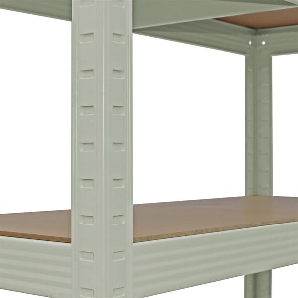 Set da 2 scaffali metallici 150x75x30 cm, color avorio
