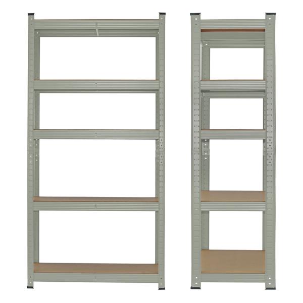 Set da 2 scaffali metallici 150x75x30 cm, color avorio